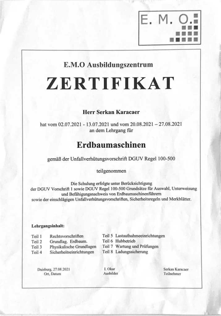 Erdbaumaschinen – Serkan Karacaer