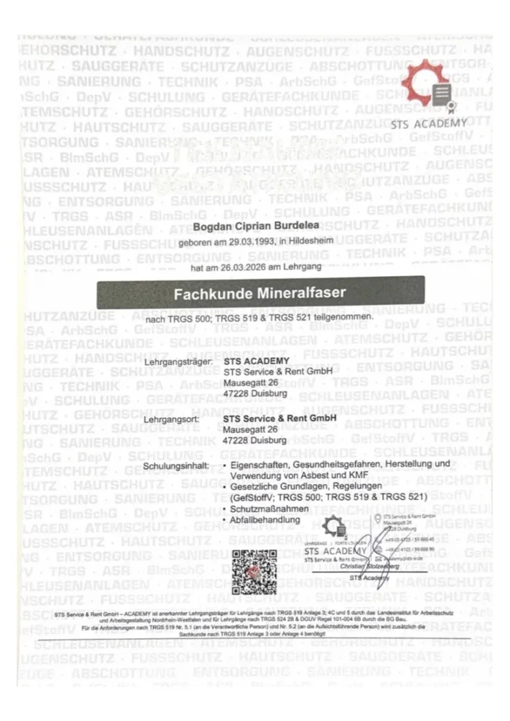Fachkunde Mineralfaser – Bogdan Ciprian Burdelea