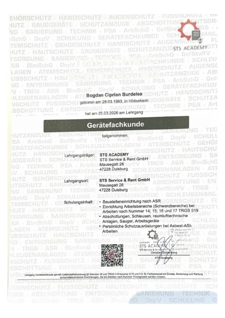 Gerätefachkunde – Bogdan Ciprian Burdelea