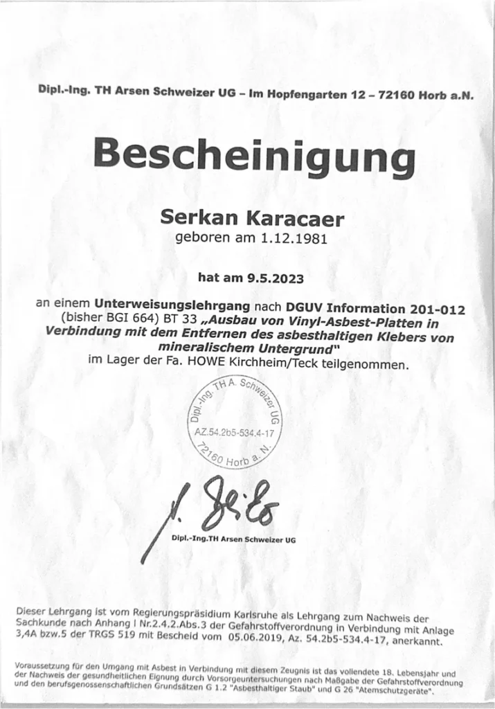Vinyl-Asbest-Platten – Serkan Karacaer